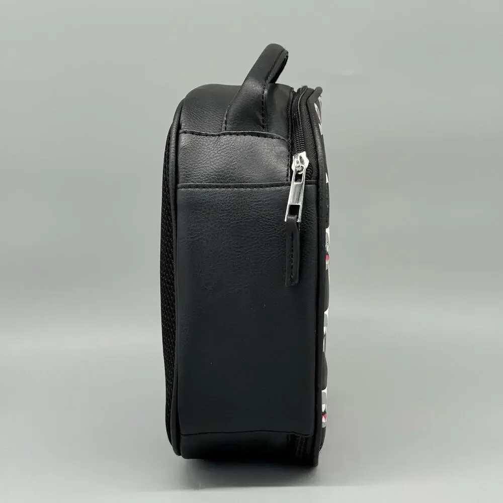Captain Owens OMG Black Checkerboard Shark Head Insulated Zip Lunch Box